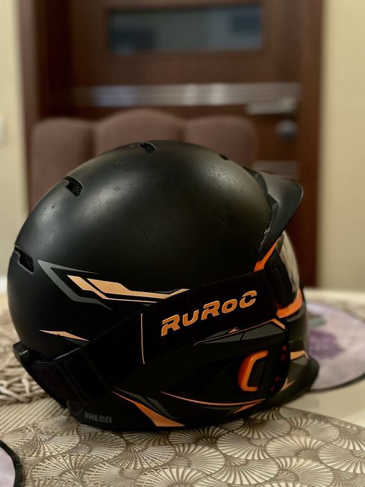 Casca Ruroc, model RG1-DX Chaos Nova, culoare negru portocaliu, S