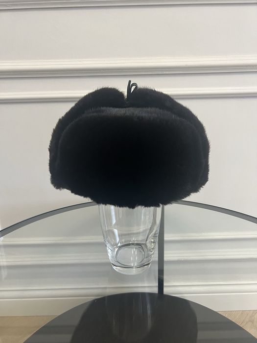 Мужская шапка-ушанка из меха норки