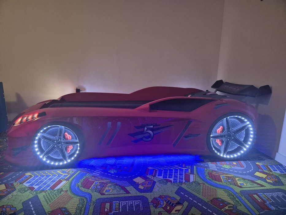 Vand pat copii tip masina cu led