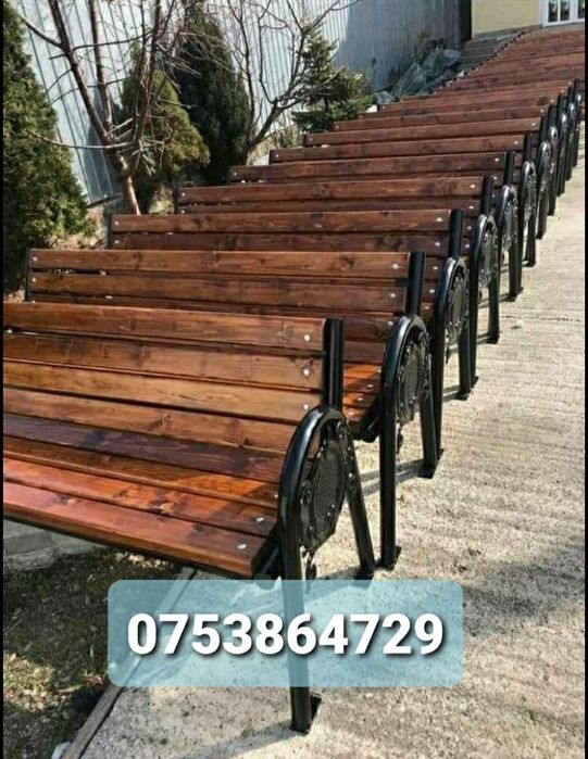 Bancă, coș parc și gradină