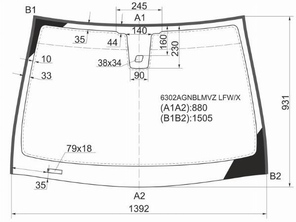 Стекло лобовое  Opel Astra