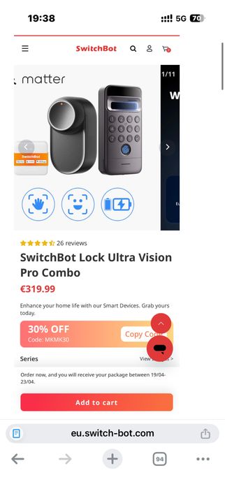 Incuietoare inteligenta switchbot smartlock ultra  vision combo noua sigilata