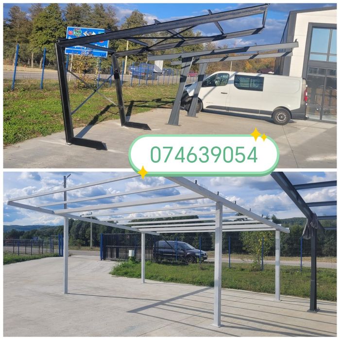 Pergola auto, carport suport panouri fotovoltaice