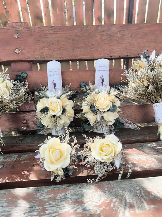 Buchete mireasa , set lumânări cununie