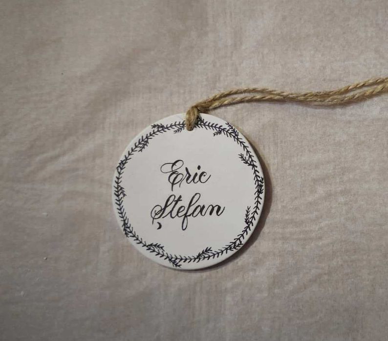 Set Decoratiune Craciun din Lut Handmade Globuri Brad - Personalizabil