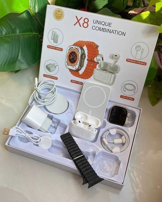 Смарт часовник X8 УUnique Combination, Bluetooth разговори, NFC, 2.02 IPS екран, IP67