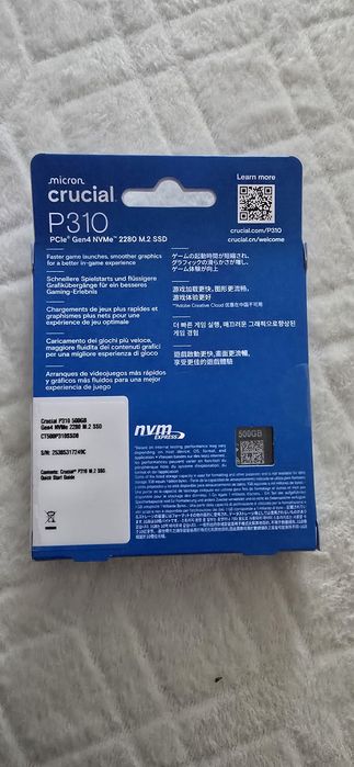 Micron Crucial P310 Gen 4 500Gb NVMe PCle M.2 SSD