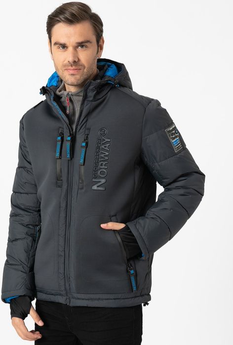 Geographical Norway Зимно яке Beachwood с качулка, Сив/Син