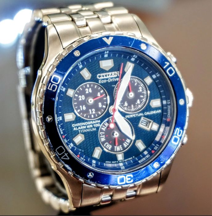 E812-S050022 CITIZEN Eco Drive Titanium Chrono Watch For Men JC-79