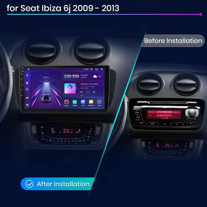 Navigatie Android Seat Ibiza Android , Carplay Android Auto + Camera