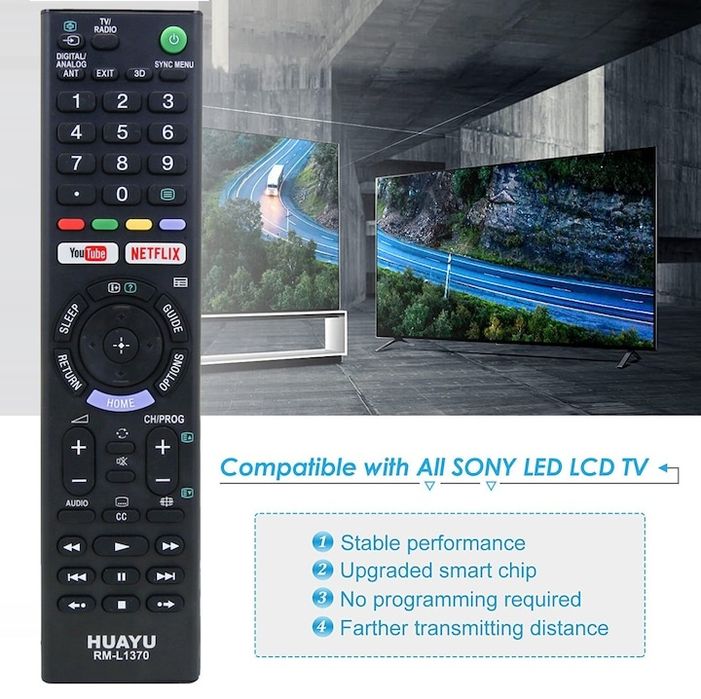 Telecomanda Tv Sony inteligenta cu infrarosu RM-L1370 ABS