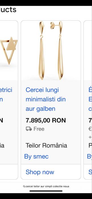 Cercei purtati de doua ori teilor 5,5 grame aur