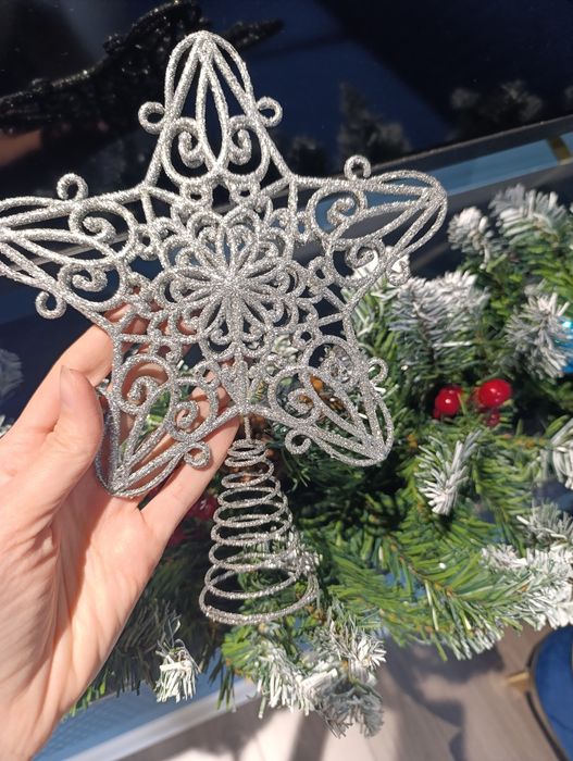 Серебряная звезда на ёлку