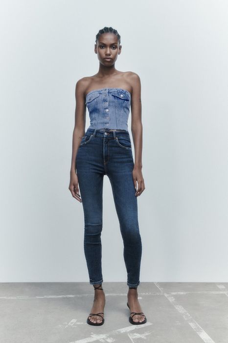 ZARA слим дънки с висока талия НОВИ