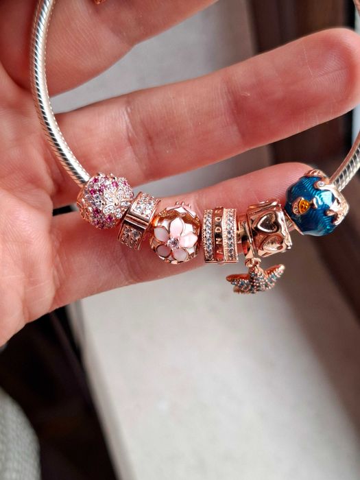 Талисмани за гривна Пандора - жълто сребро