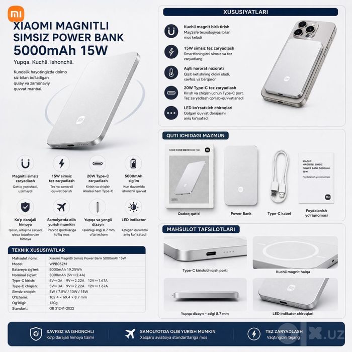 Xiaomi Power Bank [CCC sertifikati bor] Karparativ uchun