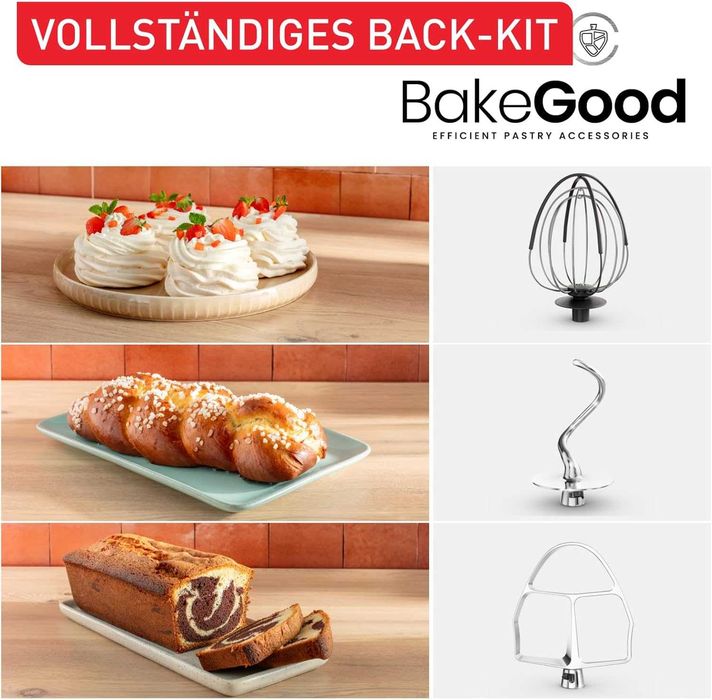 Нов Кухненски Робот Tefal Bake Partner QB525B38, 1100W, Капацитет на Купата 4.6 л, 2 години Гаранция