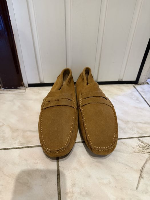 Mocasini piele intoarsa barbati