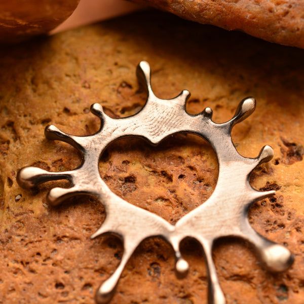 Сребърен медальон 925 „Сърце-пръски" – талисман на творческата енергия