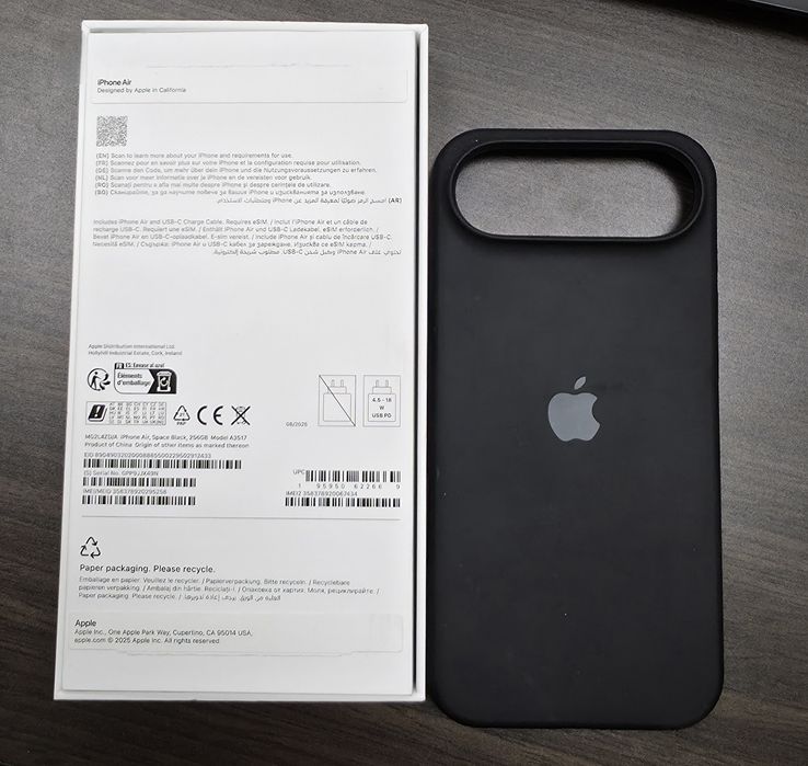 КАТО НОВ 256GB iPhone 17 Air Гаранция Техномаркет 2027г. Black | Черен