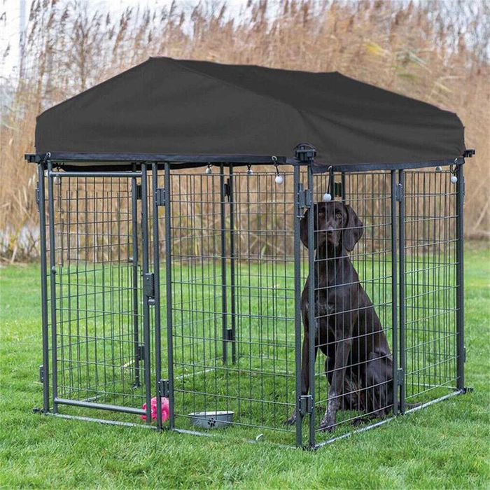 Голяма дворна клетка за куче с покрив / Метално заграждение за куче