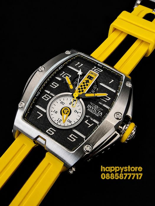 INVICTA Racing Monza Yellow steel 57mm, Инвикта нов ръчен часовник