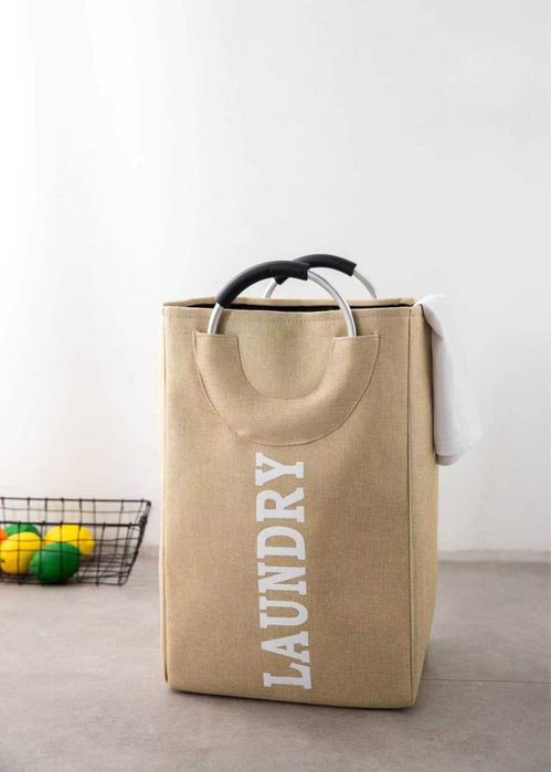 Складная корзина для белья с алюминиевыми ручками 30×22×49 см