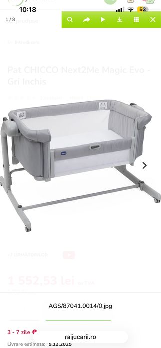 Pat CHICCO Next2Me Magic Evo - Gri