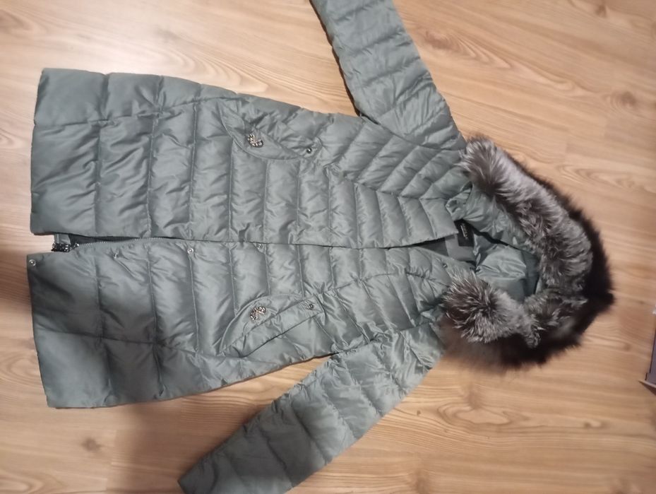 Зимно яке с яка сребърна лисица