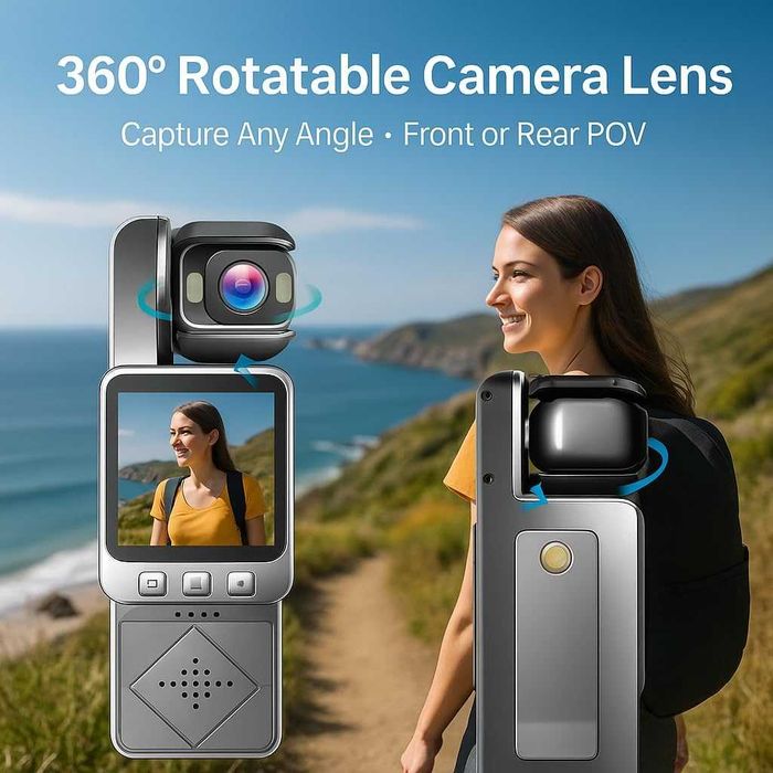 Acuvar Mini Clip-On телесна камера 1080P с 360°
