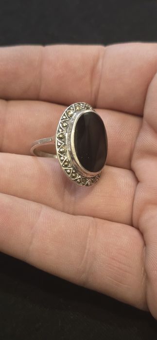 Inel argint onix
