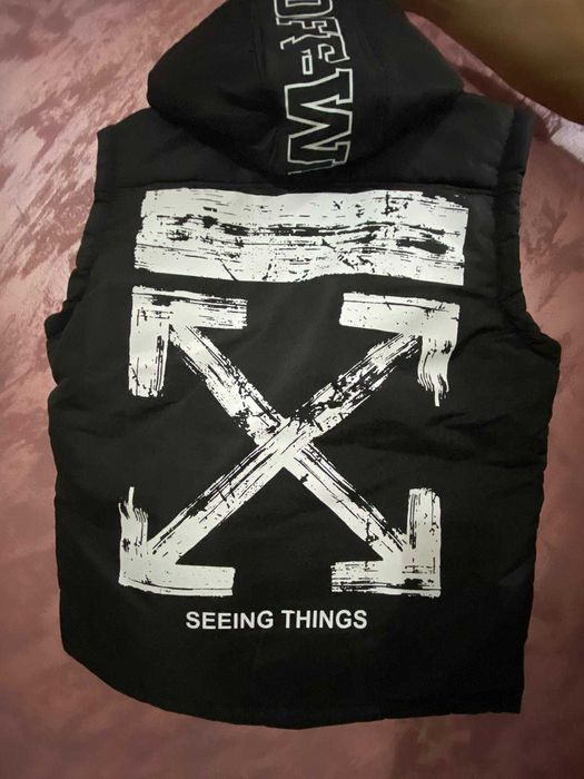 Vand vesta groasa off white