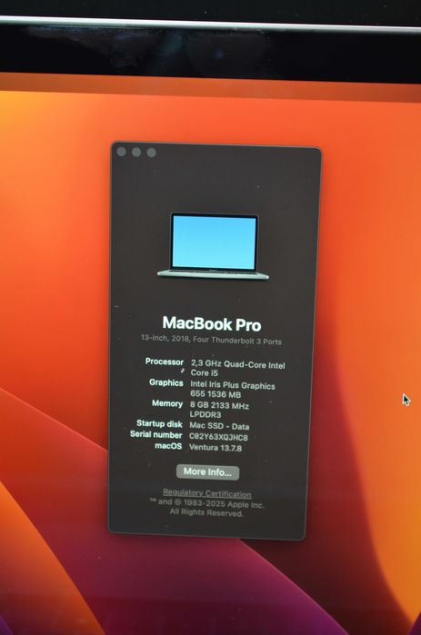 MacBook Pro 13 2018 silver