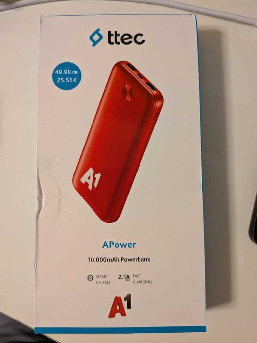 Външна батерия ttec 10000mAh 2.1A 10.5W