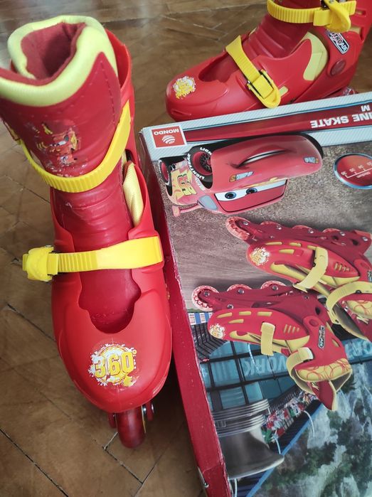 Role copii Mondo ajustabile, marimi 33-36, 4 roti, in linie, Cars