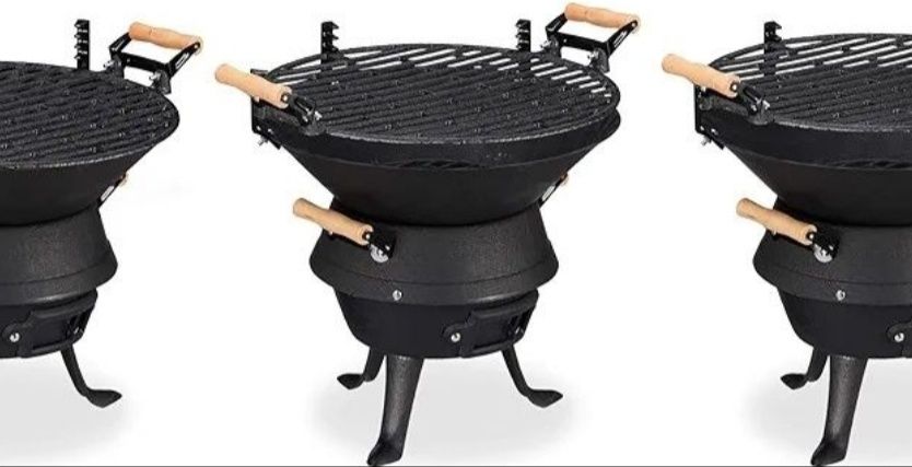 Grătar din Fontă Diametru 35 Cm Înălțime 48 Cm NOU + BONUS - 130 Lei