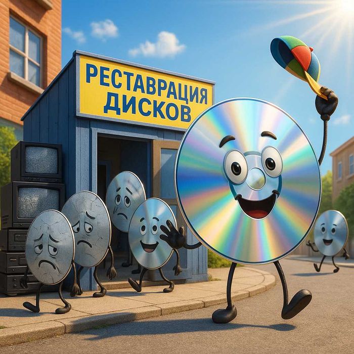 Реставрация DVD, CD дисков, оцифровка повреждённых кассет.