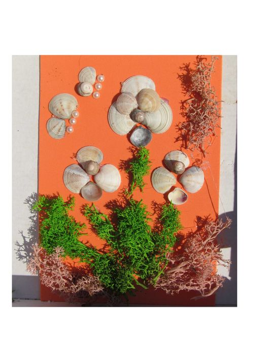 Пано с миди и скандинавски мъх Цветя