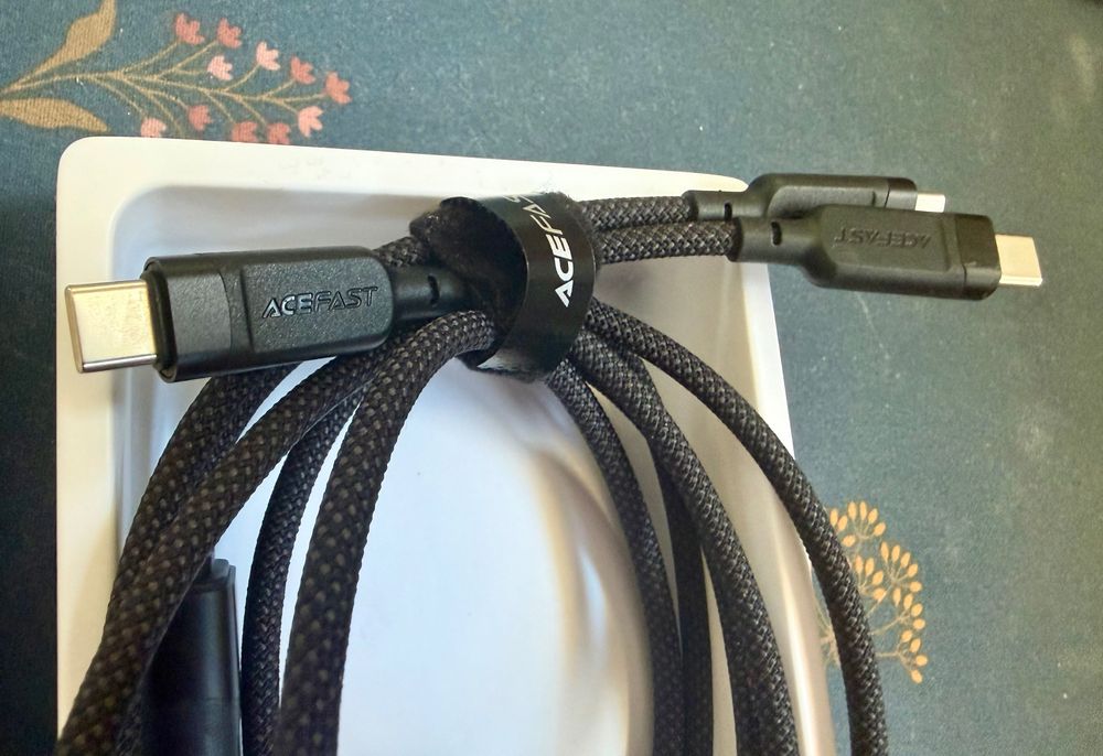 Kабел за зареждане Acefast C5 2в1 с USB-C - USB-C / USB-C
