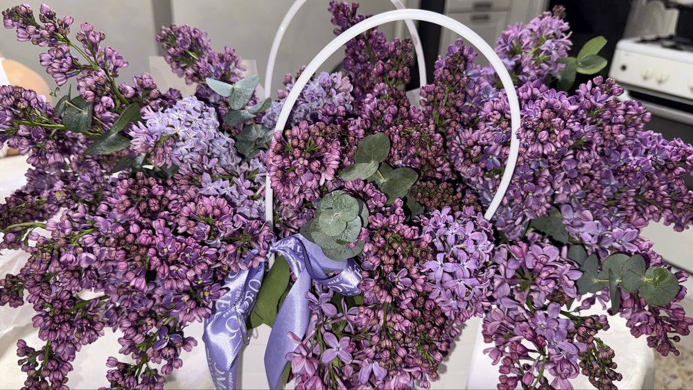 Сирень букет свежий