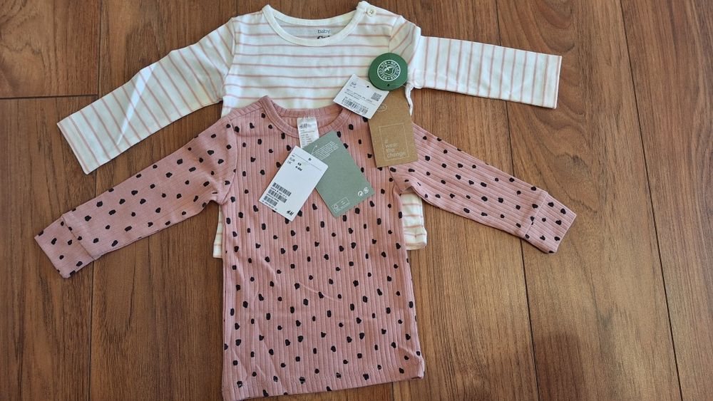 Set 2 bluze H&M, C&A , noi, marime 68, bumbac organic