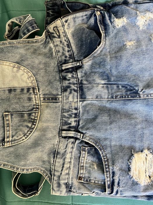 Salopeta denim albastru lunga Zara mărimea S