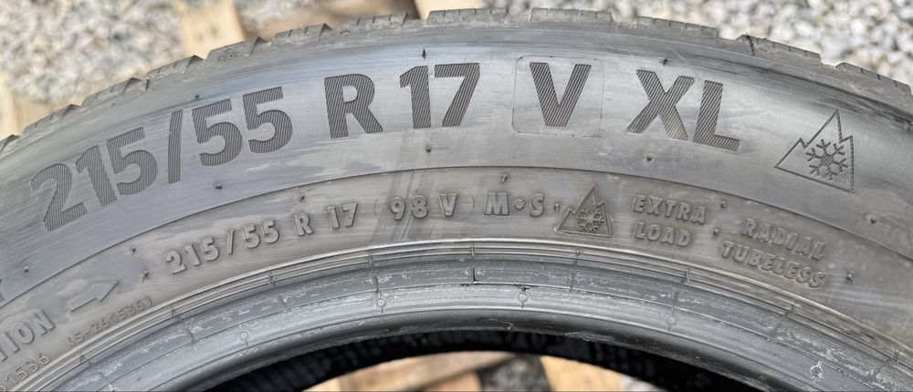 2бр 215/55/17 на 6мм с 24дот Континентал