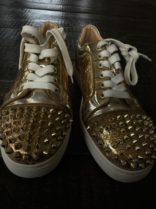 Patent leather trainers Christian Louboutin Gold