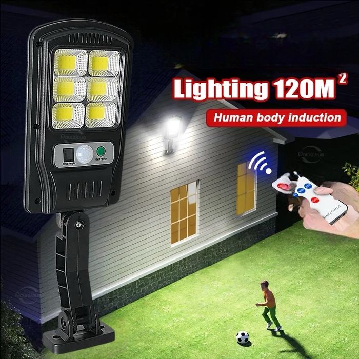 5 БРОЯ Соларна Лампа 1200W SUNVISION с 48 COB Диода с Дистанционно и Три Режима на Работа