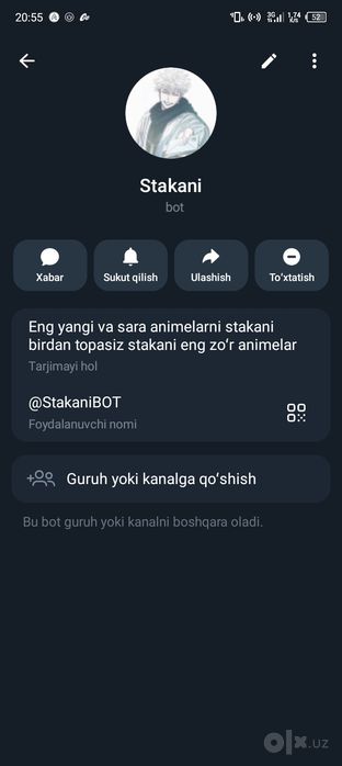 Telegram Bot sotiladi