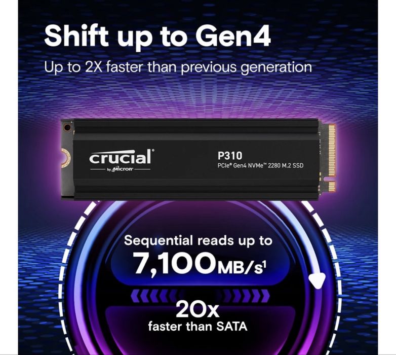 SSD Crucial P310 4TB PCI Express Gen 4.0 X4 M.2 2280