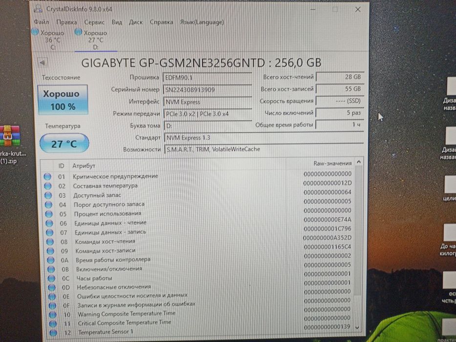 SSD Gigabyte gp-gsm2ne3256gntd 256Gb