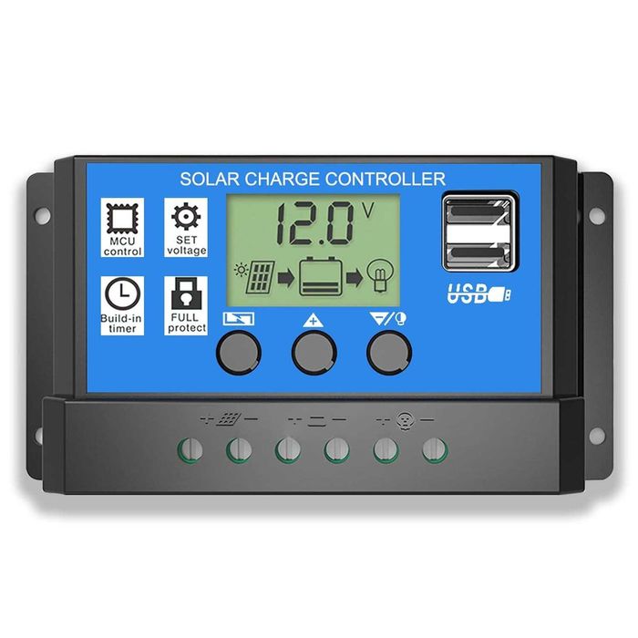 Соларен заряден контролер 20A PWM 12V/24V LCD