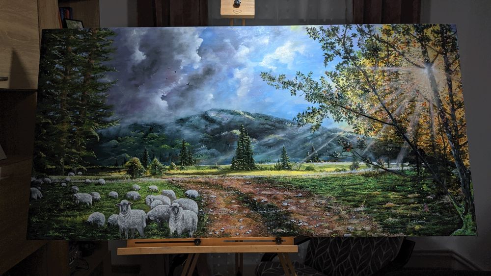 Pictură pe pânză în ulei 
Dimensiuni 1600X800
Pentru preț și mai multe